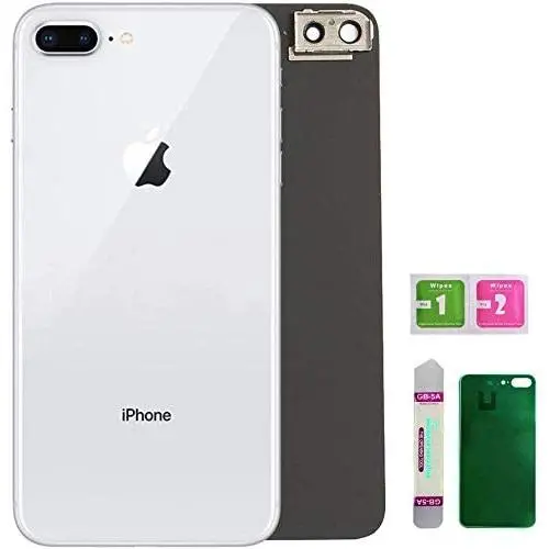 OEM Replacement Back Glass Cover Back Battery Door Installed Camera Frame Lens Replacement for iPhone 8 Plus (Silver) OEM Replacement Back Glass Cover Back Battery Door Installed Camera Frame Lens Replacement for iPhone 8 Plus (Silver)