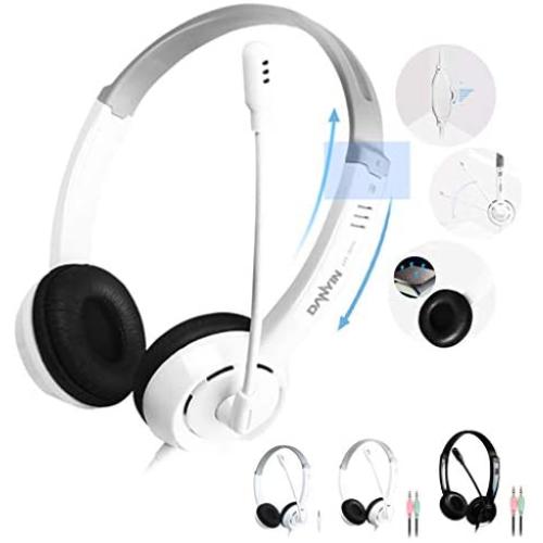 FANSIREN Active Noise Cancelling Headphones Headphones with Microphone Headphones, Headset Gaming Computer Headset Gaming Headset Black (Dual Plug)