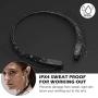 Bluetooth Headphones Neckband Lightweight Wireless Headset Call Vibrate Alert Sport Earbuds w/Mic Earphones 10 Hour Playtime for Running Compatible with iPhone Samsung Android (Black)