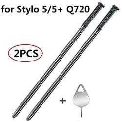 2 PCS Stylus Pen Replacement Stylo 5/5+ Q720 Q720MS Q720PS Q720CS Touch Pen Stylus Pen + Eject Pin (Black)