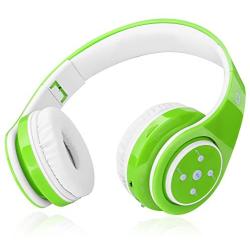 Kids Headphones Bluetooth Wireless 85db Volume Limited Childrens Headset, up to 6-8 Hours Play, Stereo Sound, SD Card Slot, Over-Ear and Build-in Mic Wireless/Wired Headphones for Boys Girls(Green)