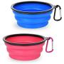 PetBonus 2-Pack Large Silicone Collapsible Dog Bowl (4 Cups,34oz), BPA Free Dishwasher Safe, Portable Foldable Travel Bowl, Food Water Feeding Dish for Dogs Cats with 2 Carabiners