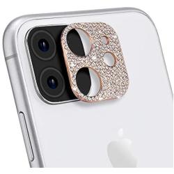 Bling Camera Lens Protector for iPhone 11, ICARERSPACE Diamond Camera Lens Cover Sticker Protector - Rose Gold