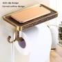 Antique Bronze Finish Color Toilet Paper Holder,Aluminium Material Bathroom Toilet Phone Shelf,Bathroom Rack Shelf with Hook Design