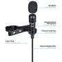 Smartphone Video Recording Stabilizer Kit, Clip-on Lavalier Microphone Laple Mic + Phone Hand Grip Holder Rig Compatible for iPhone Samsung YouTube Livestream Vlog Interview -3.5mm Jack/ 1.5m Cord