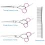 Idepet Dog Grooming Scissors Set, 6 Pcs Pet Grooming Scissors for Dogs with Straight Scissor, Curved Scissor, Thinning Shear, Grooming Comb, Nail Clipper, Nail File For Dog Cat Pet Scissor Grooming