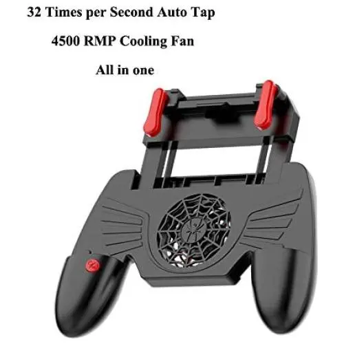 Uberwith 32 Shots per Second PUBG Mobile Controller, Gaming Grip with Portable Charger Cooling Fan,for PUBG/Fortnite/Rules of Survival L1R1 Mobile Game Trigger Joystick for Android iOS Phone Uberwith 32 Shots per Second PUBG Mobile Controller, Gaming Grip with Portable Charger Cooling Fan,for PUBG/Fortnite/Rules of Survival L1R1 Mobile Game Trigger Joystick for Android iOS Phone