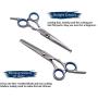 PetQoo Dog Grooming Scissors Kit -  Professional Pet Grooming Scissors Set with Straight  and  Thinning Cutting Shears  with Comb for pet grooming , Suitable for Large and Small Dogs or Cats