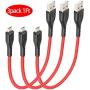 Micro USB Cable 1ft, Cabepow Android Charger Cable, Durable Premium Nylon Braided Fast Phone Charger Cord Android USB Charging Cord Compatible with Samsung Galaxy S7 S6 S7 Edge S5,Note 5,PS4,(3pack)