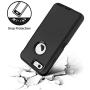 iPhone 6/6S Case Shockproof High Impact Tough Rubber Rugged Hybrid Case Silicone Triple Protective Anti-Shock Shatter-Resistant Phone Case for iPhone 6/6S 4.7"(Black)