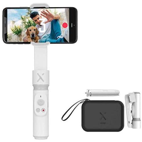 Zhiyun Smooth X with Mini Tripod Kit, 2- Axis Smartphone Gimbal Stabilizer for iPhone 11 Pro Xs Max Xr X 8 Plus 7 6 SE Android Smartphone Samsung Galaxy Note10 S10-White