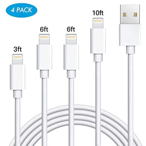 iPhone Charger, Everdigi MFi Certified Lightning Cable - 4Pack 3FT+6FT+6FT+10FT iPhone Charger Cable Compatible iPhone 11/11 Pro/X/Xs Max/XR/8/8 Plus/7/7 Plus/iPad/iPod