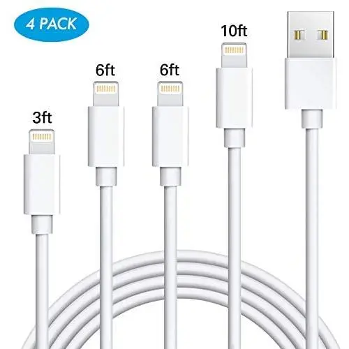 iPhone Charger, Everdigi MFi Certified Lightning Cable - 4Pack 3FT+6FT+6FT+10FT iPhone Charger Cable Compatible iPhone 11/11 Pro/X/Xs Max/XR/8/8 Plus/7/7 Plus/iPad/iPod iPhone Charger, Everdigi MFi Certified Lightning Cable - 4Pack 3FT+6FT+6FT+10FT iPhone Charger Cable Compatible iPhone 11/11 Pro/X/Xs Max/XR/8/8 Plus/7/7 Plus/iPad/iPod