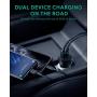 Car Charger Adapter, AUKEY iPhone Charger, Dual Ports for Both (Type C/USB-C) PD and (USB A) QC3.0, 18W Each 36W Altogether, Compatible with All iPhone/Samsung/Android