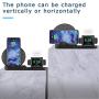 Wireless Charger, 3-in-1 Design Charging Stand Compatible for QI Cell Phone iWatch 1/2/3/4 and Airpod 2, iPhone 11/11 Pro Max/X/XS Max/8 Wireless Charging Station,Desk Charging Pad(Black)