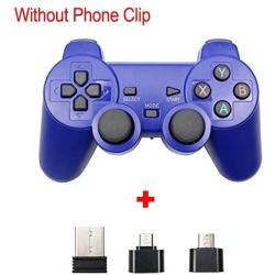 PengShi Wireless Gamepad for Android Phone/Pc/Ps3/Tv Box Joystick 2.4G Joypad Game Controller for Xiaomi Smart Phone Game Accessories (Color : Without Stand Blue)