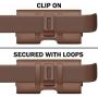 Bomea iPhone Xs Max Holster, iPhone 8 Plus 7 Plus Belt Clip Case, Premium Leather Holster Pouch Case with ID Card Holder for Apple iPhone Xs Max/6s Plus/7 Plus/8 Plus (Fit w/Phone Case on) Brown