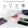 USB Power Strip, NTONPOWER Desktop Charging Station with 3 Outlets 3 USB Short Wrapped Extension Cord 15 inch for Travel, Cruise Ships, Office, Nightstand - Red