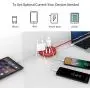 USB Power Strip, NTONPOWER Desktop Charging Station with 3 Outlets 3 USB Short Wrapped Extension Cord 15 inch for Travel, Cruise Ships, Office, Nightstand - Red
