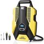 Portable Air Compressor Pump Digital Tire Inflator 150PSI DC 12V Car Air Pump with LED Light Auto tire inflator for Car, Bicycle, Motorcycle, Basketball and Other Inflatables(Yellow)