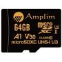 Amplim 2-Pack 64GB Micro SD Card Plus Adapter Pack 2X MicroSD SDXC Card 100MB/s V30 A1 U3 C10 UHS-I 4K Video MicroSDXC Memory Card Nintendo GoPro Camera Galaxy LG Moto Canon Nikon DJI Fire Dashcam