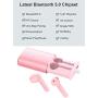 Wireless Earbuds, AUGYMER Bluetooth 5.0 True Earphones Auto Pairing Bluetooth Headphones TWS Stereo HiFi Headphones for Running Sports in-Ear with Type-C Charging Case Built in Mic Headset (Pink)