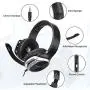 Sades Stereo Gaming Headset for Xbox One PS4 PC,Surround Sound Over-Ear Headphones Anti-Noise Mic,Volume Control Laptop, Mac,Smartphone, iPad -(R17 Black Silver)