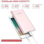 Yoobao Portable Charger 10000mAh Slim Power Bank Powerbank External Cell Phone Battery Backup Charger Battery Pack with Dual Input Compatible iPhone X 8 7 Plus Android Samsung Galaxy More - Rose Gold