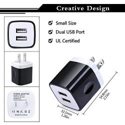 Wall Charger, Charging Plug, 3Pack 2.1A Dual Port Plug Quick Phone Cube Brick Charger Adapter Compatible with iPhone 11/11 Pro Max/Xs Max/Xs/XR/X/8/7/6S/6 Plus, Samsung Galaxy Note 10+/S10e S10 S9 S8