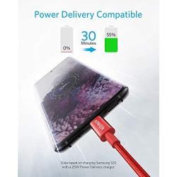 USB C Cable, Anker 2 Pack New Nylon USB C to USB C Cable (3.3ft 60W), PD Type C Charging Cable for MacBook Pro 2020, iPad Pro, Galaxy S20, Switch, Pixel, LG and Other USB C Charger Red