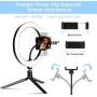 10" Selfie Ring Light with Tripod Stand, KIFAR 3 Mode Ring Light with Stand, Phone Holder and Remote Control 11 Brightness Desk Makeup Ring Light for Makeup, YouTube, Tiktok, Video, Vlogging