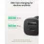 UGREEN PD Fast Car Charger, 18W USB C and USB A Dual Ports Metal Mini Car Adapter Compatible with iPhone SE/ 11Pro/ 11/ MAX/XS/XR/X/8/7/6/Plus, iPad Pro/Air/Mini, Galaxy S10 S9 S8 S7 S6 Note, LG, etc