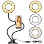 Silvom Selfie Ring Light Clamp on, 10-Level Brightness 3-Light Mode LED Ring Lamp with Phone Holder Flexible Gooseneck Arm, Perfect for Live Streaming, Facebook, Podcast & Video Lives, Makeup (Black)