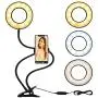 Silvom Selfie Ring Light Clamp on, 10-Level Brightness 3-Light Mode LED Ring Lamp with Phone Holder Flexible Gooseneck Arm, Perfect for Live Streaming, Facebook, Podcast & Video Lives, Makeup (Black)