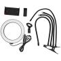 Qiilu Adjustable Selfie Ring Light, Universal Fill Lights with Support Bracket/Phone Clip/Mic Holder for Live Broadcast