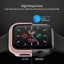 Deilin 2 Packs Hard PC Case Compatible with Apple Watch Series 5 Series 4 44mm Buit in 9H Tempered Glass Screen Protector, Slim Bumper Cover Overall Protective Scratch Resistant for iwatch Series 5/4