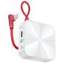 Portable Charger 10000mAh Power Bank,KONFULON Cellphone Charger,Ultra Compact Backup Battery with Built in Cable Compatible with iPhone11/XS/XR/X/8/8P/7/6/6S