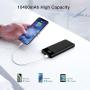 Charmast PD 18W Power Bank Slim Thin 10000 mAh,USB C Cell Phone Portable Charger,10400mAh Type C Bettery Pack Compatible with Cell Phones, Tablets, iPhone, Samsung, Google Pixel,Galaxy S8,More