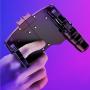 K21 Mobile Game Controller, Metal Trigger Shooting Free Fire Gamepad Sensitive Joystick Four Fingers,Gamepad for iOS Android Mobile Phone