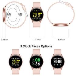 RUNDOING Smart Watch for Android Phones, 1.3 Inch Color Screen Fitness Tracker Activity Tracker, Heart Rate Monitor Fitness Watch,Compatible with iOS and Android
