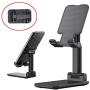 Cell Phone Stand, Adjustable Cell Phone Stand, Fully Foldable Desktop Cell Phone Holder Cradle Dock Holder,Tablet Stand for Smart Phones and Tablets.(Black)