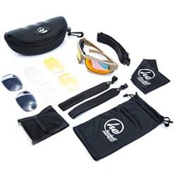 HACKETT EQUIPMENT Shooting Glasses with 4 Anti Fog, UV400 Interchangeable Lenses and Hard Case - Tactical Glasses with Foam Padding for Shell Casings