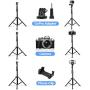UBeesize 54-inch Selfie Stick Tripod, Detachable and Extendable Phone Tripod for Cell Phone, Compatible with iPhone and Android Phone, Includes Wireless Remote, Cell Phone Holder and Gopro Adapter