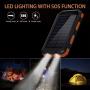 Solar Charger, 20000 mAh Portable Solar Power Bank for Cell Phone Camping External Backup Battery USB Chargers Built-in Dual USB Port/LED Flashlights for All Smartphone, Tablets, Electronic Devices