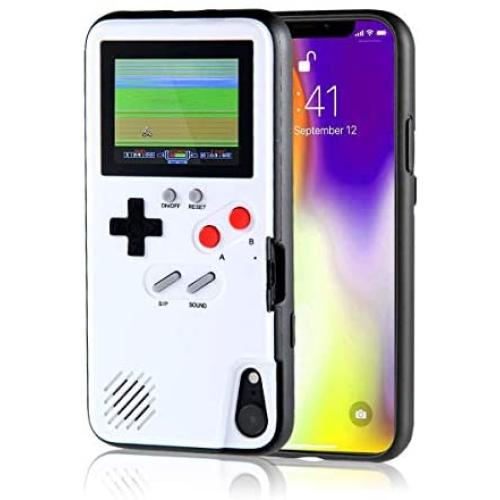 Gameboy iPhone Case Playable Gameboy Case for iPhone, 36 Classic Games Full Color Display Handheld Game Console Gameboy Phone Case Retro Gaming Phone Case Protective Cover (White, iPhone 6/6S/7/8)