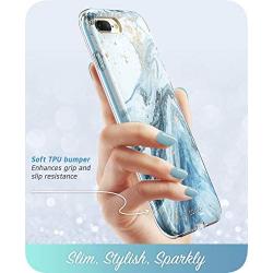 i-Blason Cosmo Glitter Clear Bumper Case for iPhone 8 Plus/iPhone 7 Plus, Blue