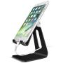 ORIbox Adjustable Cell Phone Stand, 2020 Aluminum Desktop Cellphone Stand with Anti-Slip Base and Convenient Charging Port, Fits All Smart Phones