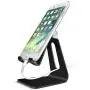ORIbox Adjustable Cell Phone Stand, 2020 Aluminum Desktop Cellphone Stand with Anti-Slip Base and Convenient Charging Port, Fits All Smart Phones