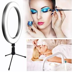 Ring Light 10”LED Dimmable Desktop Lamp Makeup Selfie Ring Light with Tripod Stand & Cell Phone Holder for YouTube Video/Photography,CUMIZON LED Camera Ringlight for Live Stream