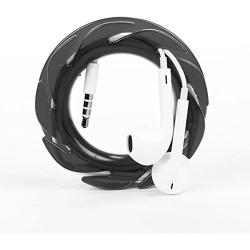 The LOOP earbuds holder headphones cord wrap 3x durable cable organizer black white clear pack